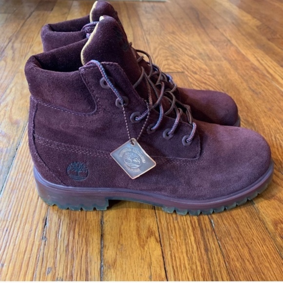 plum timberland boots